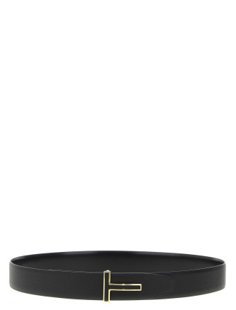 Logo buckle reversible belt