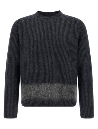Carded wool insert sweater