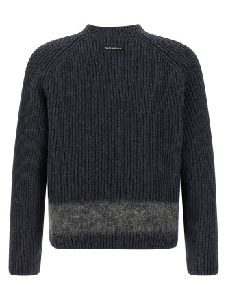 Carded wool insert sweater #