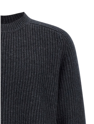 Carded wool insert sweater #