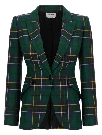 Pointed shoulder blazer