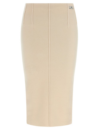 Fabric stitch wool skirt