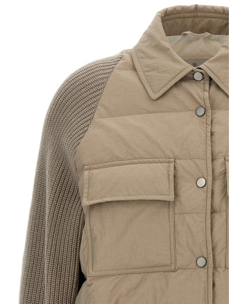 Two-material 'Shiny Flap Detail' down jacket #