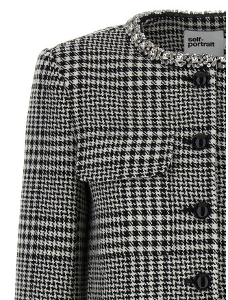 'Houndstooth Crystal Trim' blazer #