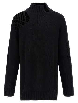 Macramé insert sweater