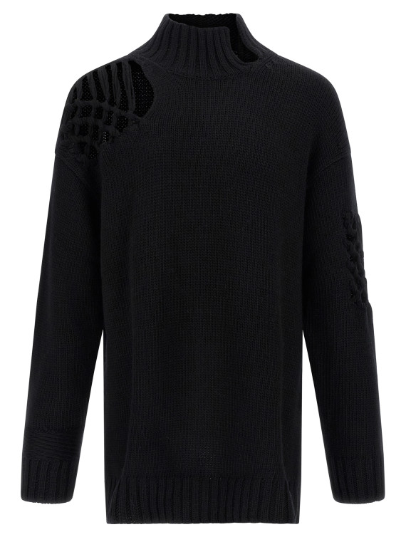 Macramé insert sweater #1