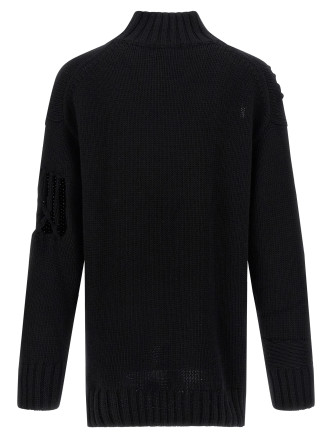 Macramé insert sweater #