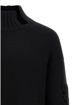 Macramé insert sweater #