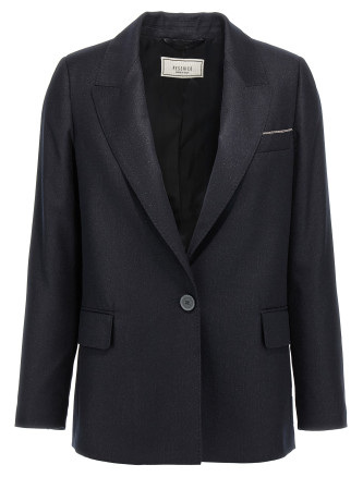 Lurex single-breasted blazer