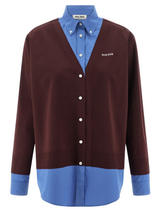 Poplin and cashmere shirt