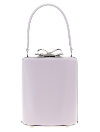 'Lilac leather mini bow' handbag