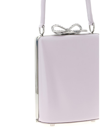 'Lilac leather mini bow' handbag #