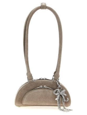 'Suede mini with charm' shoulder bag