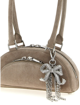 'Suede mini with charm' shoulder bag #