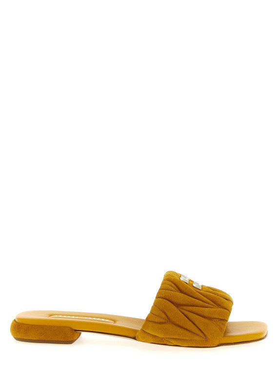Matelassé suede slides #1
