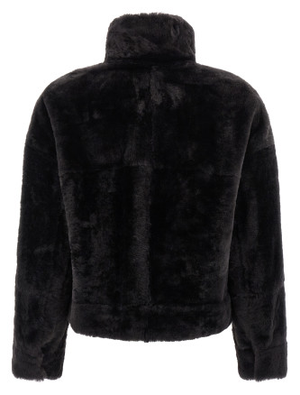 'Shiny Zipper Pull' shearling jacket #