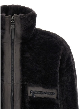 'Shiny Zipper Pull' shearling jacket #