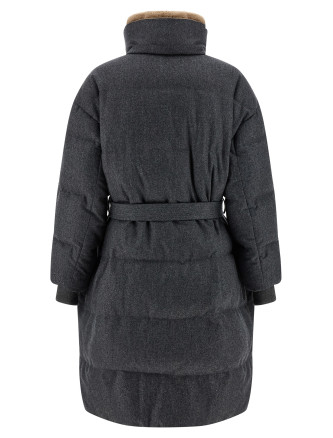 Shearling neck down jacket #