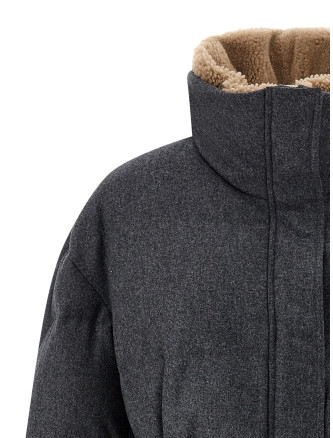 Shearling neck down jacket #