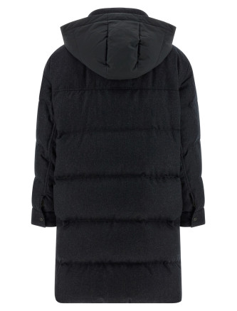 'Shiny Zipper Pull' long down jacket #