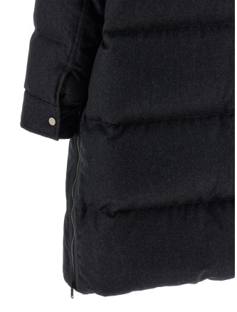 'Shiny Zipper Pull' long down jacket #
