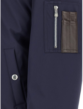 Water repellent nylon bomber jacket #