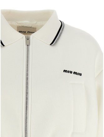 Piquet short bomber jacket #