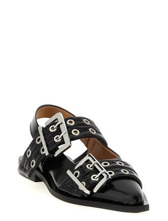 'Black Feminine Buckle' slingback #