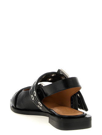 'Black Feminine Buckle' slingback #