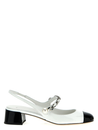 Patent leather slingback