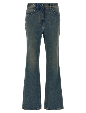 Chain jeans with logo