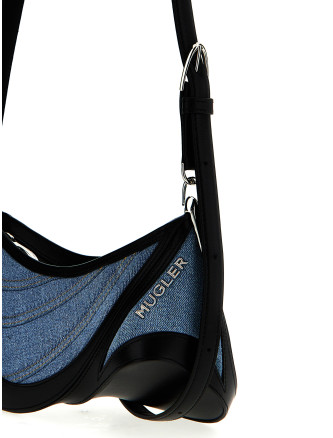 'small denim spiral curve 01' shoulder bag #