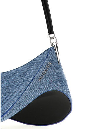 'medium denim spiral curve 01' shoulder bag #