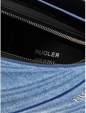 'medium denim spiral curve 01' shoulder bag #