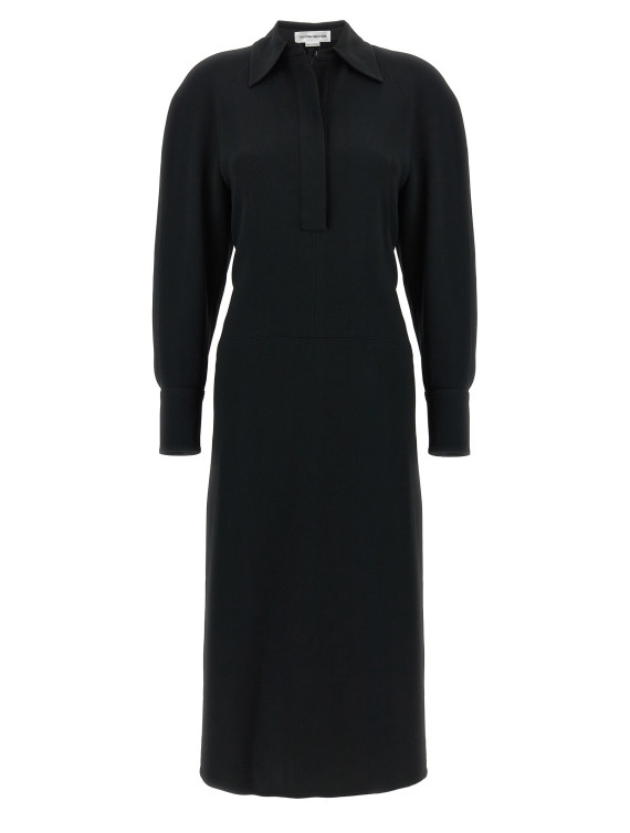 'Long Sleeve Polo Collar Midi' dress #1