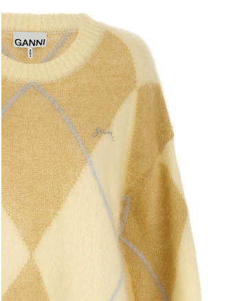 Logo embroidery diamond sweater #