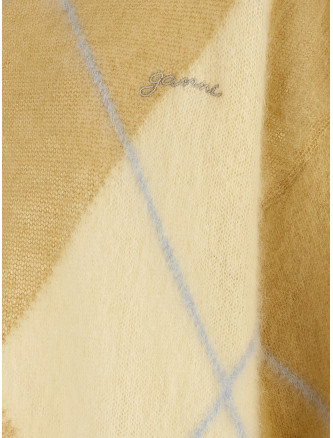 Logo embroidery diamond sweater #