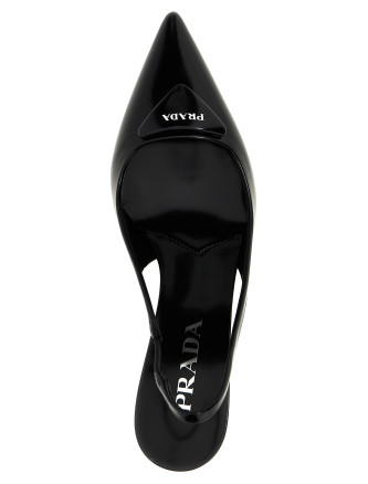 Triangle logo slingback #