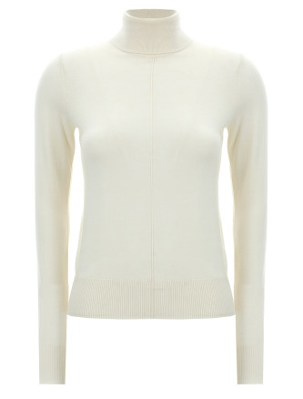 Logo embroidery turtleneck sweater