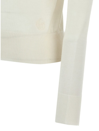 Logo embroidery turtleneck sweater #