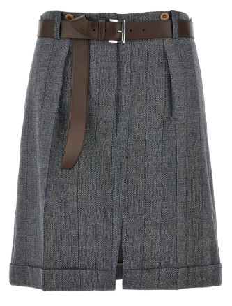 Striped wool skirt