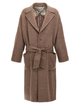 Single-breasted wool coat