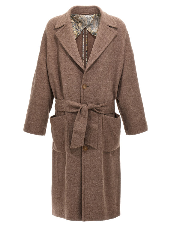 Single-breasted wool coat #1