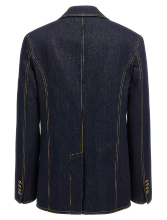 Single-breasted denim blazer #