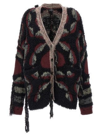 Fringed oversized cardigan