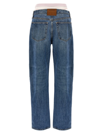 'Slit Hem Prestyle Hotfix Mesh Undie' jeans #