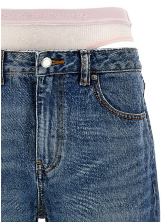 'Slit Hem Prestyle Hotfix Mesh Undie' jeans #