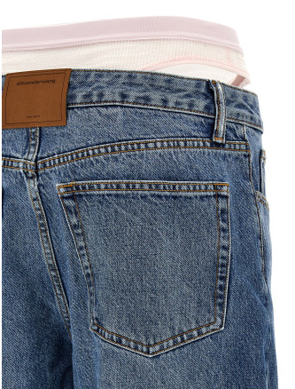 'Slit Hem Prestyle Hotfix Mesh Undie' jeans #