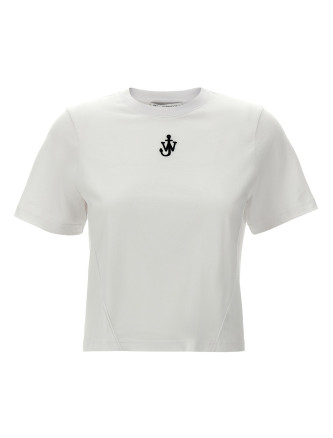 'Anchor embroidery pannelled cropped' T-shirt