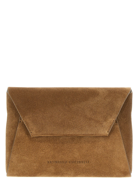 Monile suede clutch bag #1